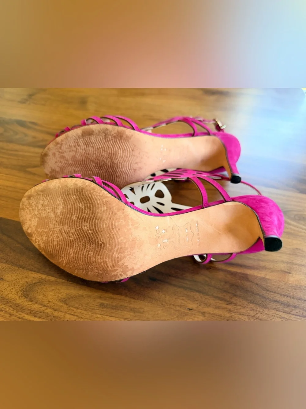 Women's Klub Nico Fuchsia Cutout Suede heels - size 38/US 9